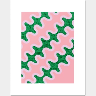 Unique Colorful Pattern - Pink Green Posters and Art